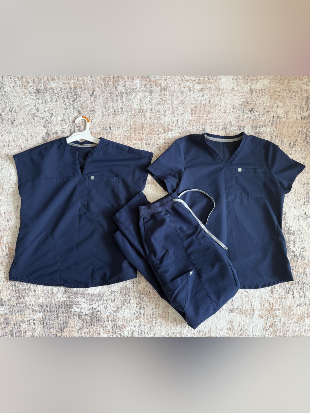 Fabletics Women's Navy Scrub Set - Deep Navy Tops & Pants